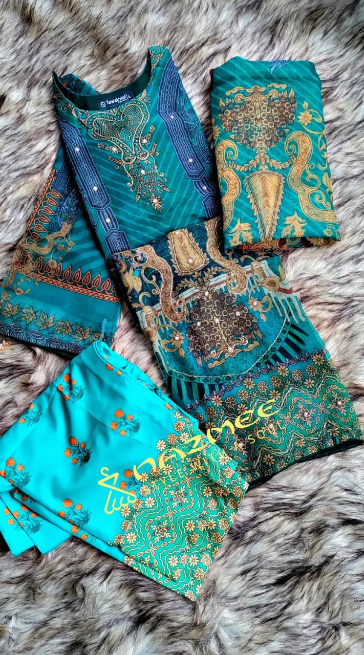 Pakistani organza stitch three piece 🦋🦋